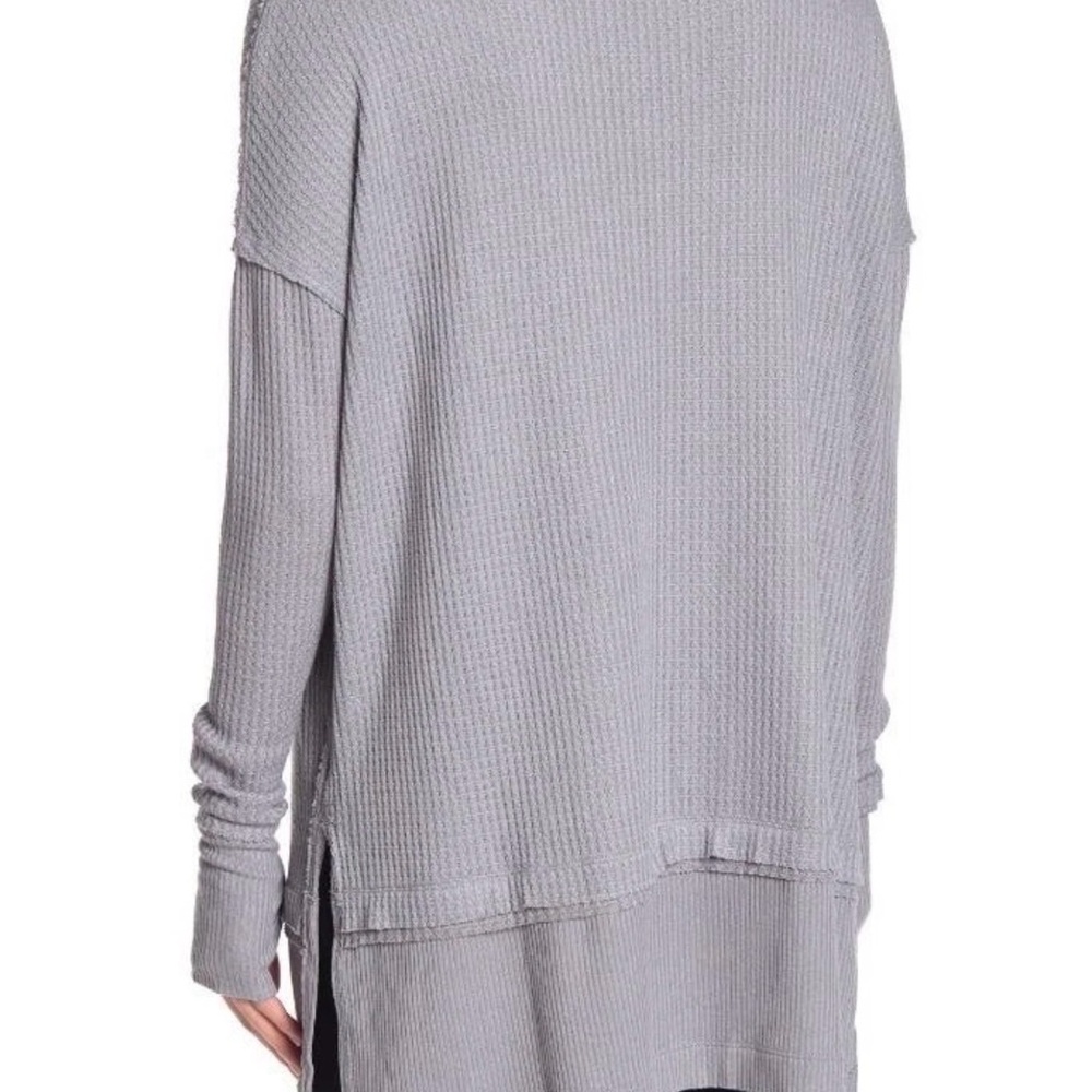 {preloved} Free People North Shore Thermal Tunic Shirt Storm Grey - Picture 3 of 11